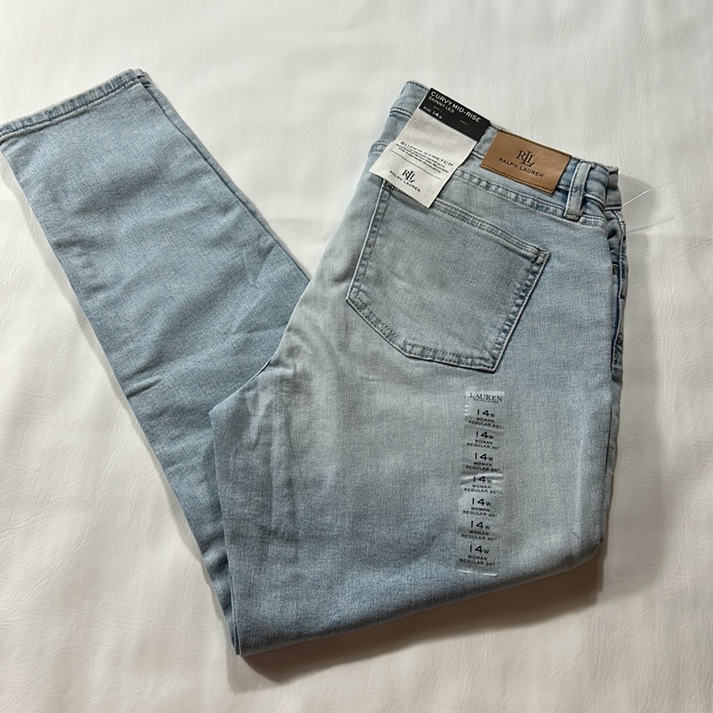 Lauren Ralph Lauren - Curvy Mid-Rise Skinny Leg - Size 14W
